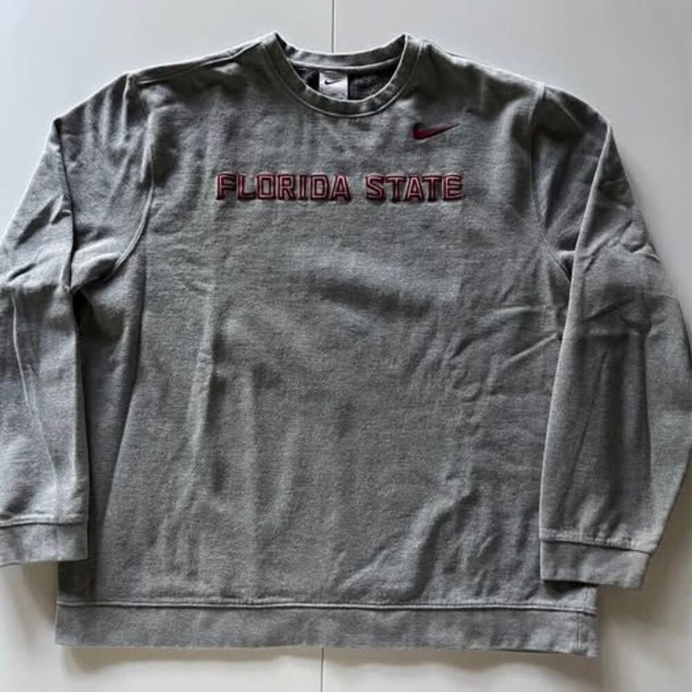 Nike XXL Florida State Sweatshirt Gray with Embroidered Swoosh